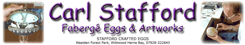 STAFFORD CRAFTED EGGS (Faberge)-Wealden Forest Park, Wildwood Herne Bay