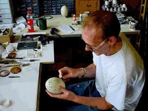 Carl busy on another faberge egg project