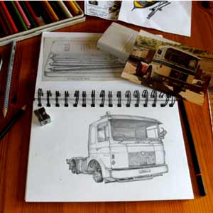 my sketching of vehicles